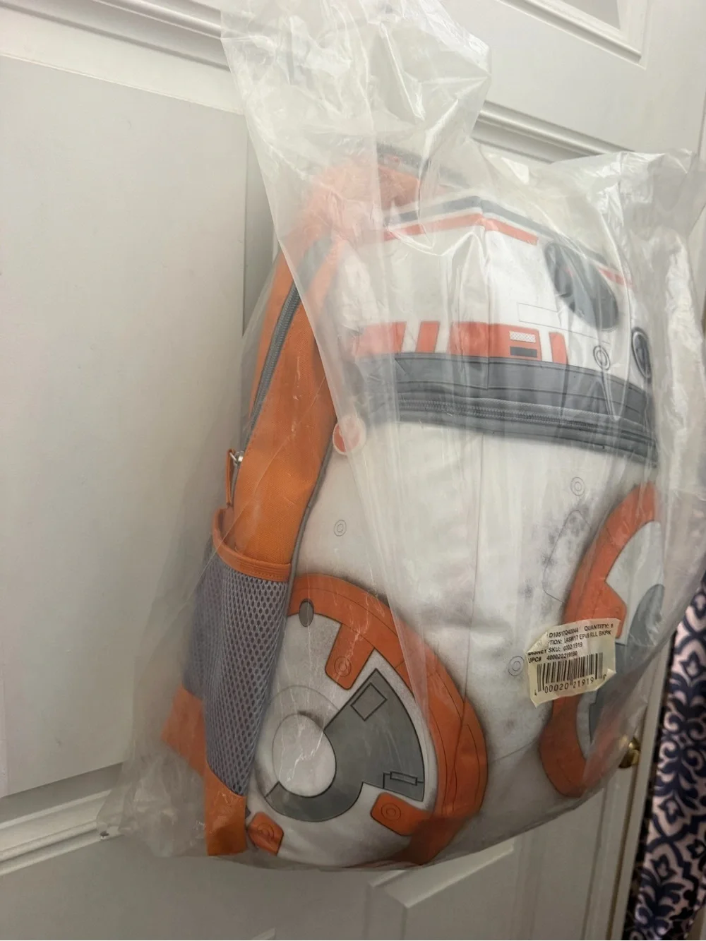 BB-8 Inspired Orange and White Roller Backpack - Star Wars Style